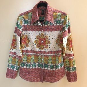 Lucky Brand Unique Boho Cotton Blouse Size L